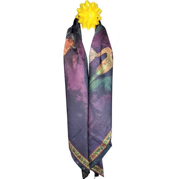 NWT Double Sided Silk Scarf 52"x52" Large Square Shawl Wrap XiangYunShal 2244 - Picture 8 of 11